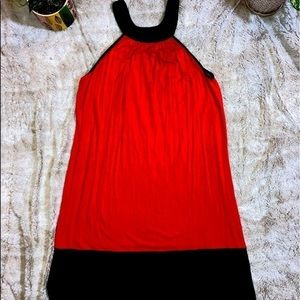 EUC The Limited orange with gray accent lightweight sleeveless dress.